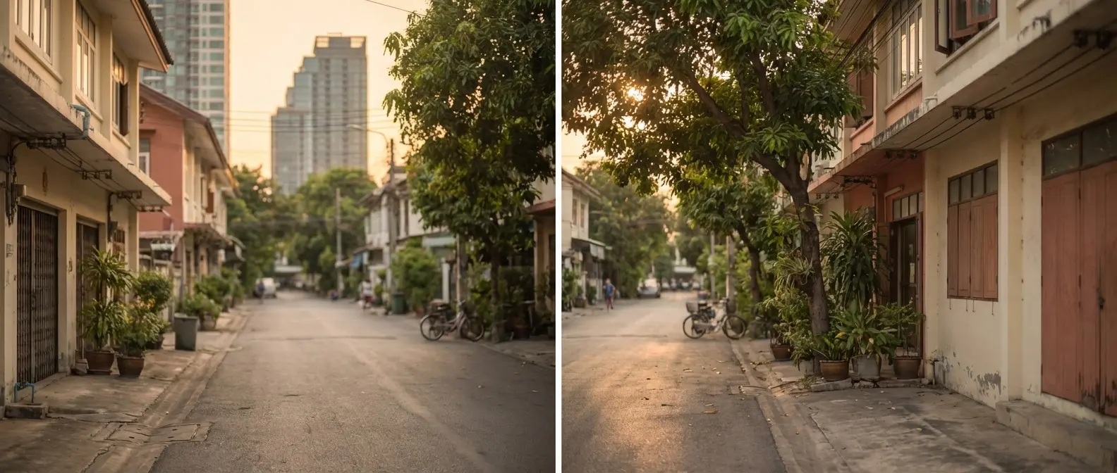 Bangkok skyline with temples and modern buildings